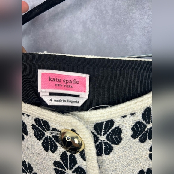 Kate Spade Tweed Jacket skirt suit Career Office  Cream&black Floral Size‎ 4 - Picture 12 of 15